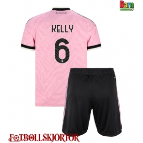 Juventus Lloyd Kelly #6 Borta Kläder Barn 2026-27 Kortärmad (+ Korta byxor)